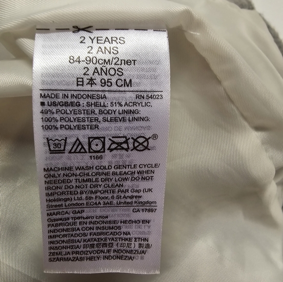 GAP Gray & White Star Button Down Toddler Jacket - Picture 9 of 9